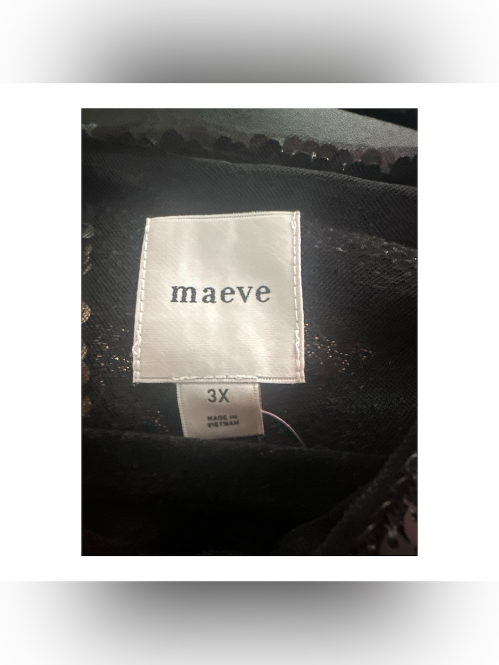Maeve Anthropologie Black Gold Sequin Stripe Top Size 3x Party Glam Cocktail - Picture 7 of 8